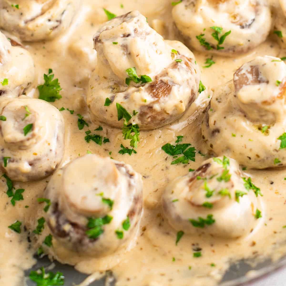 Garlic Mushrooms In Parmesan Cheese