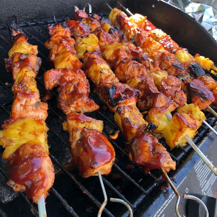 Bacon, Pineapple, Chicken Kabobs