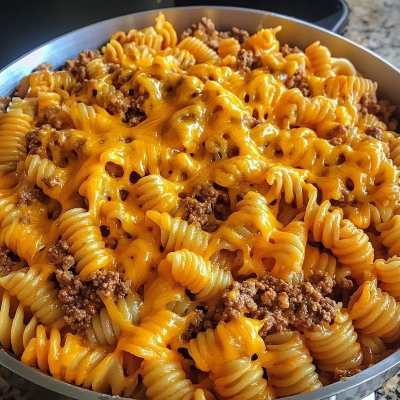 Ultimate Cheesy Beef Taco Pasta