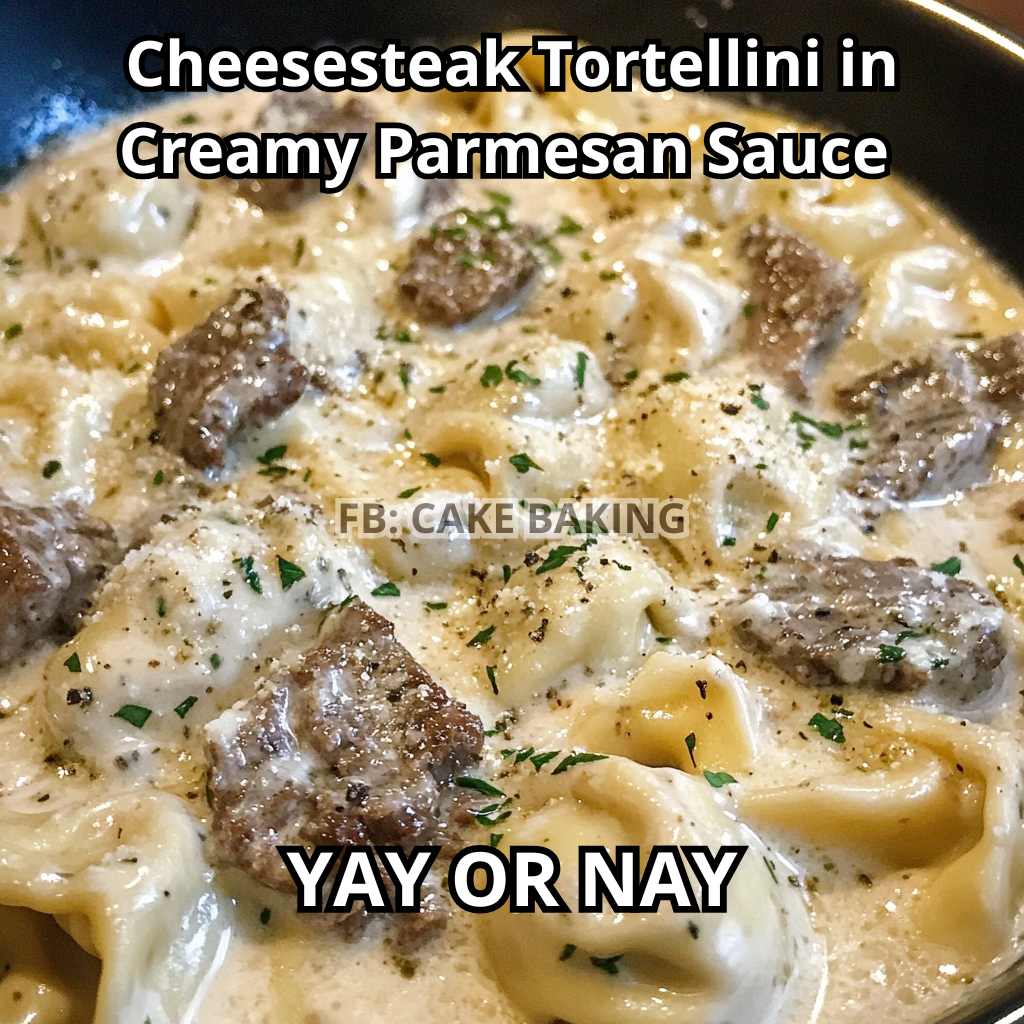 Cheesesteak Tortellini in Creamy Parmesan Sauce