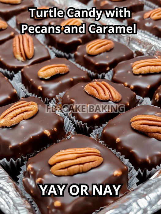 Homemade Turtle Candy with Pecans and Caramel Recipe