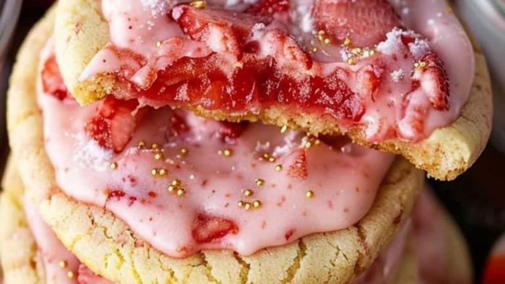 Double Strawberry Sugar Cookies